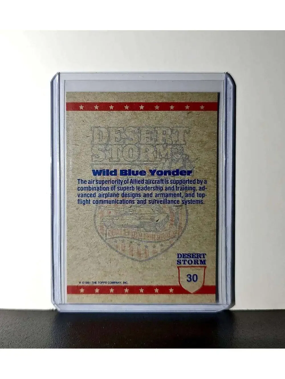 Wild Blue Yonder 1991 Topps Desert Storm #30 Card